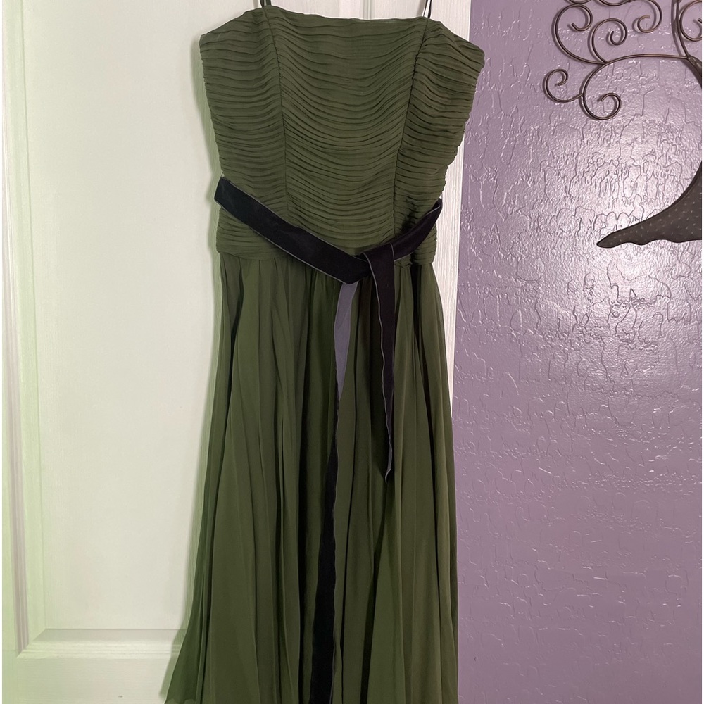 ***SOLD**Womens Dark Green Chiffon Cocktail dress